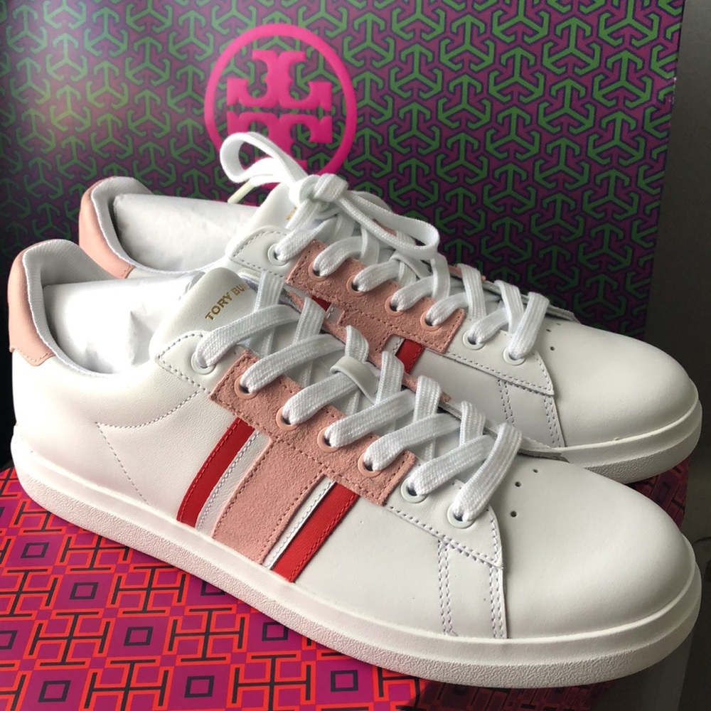 Tory Burch Howell T-Saddle Court Sneakers Sz 9